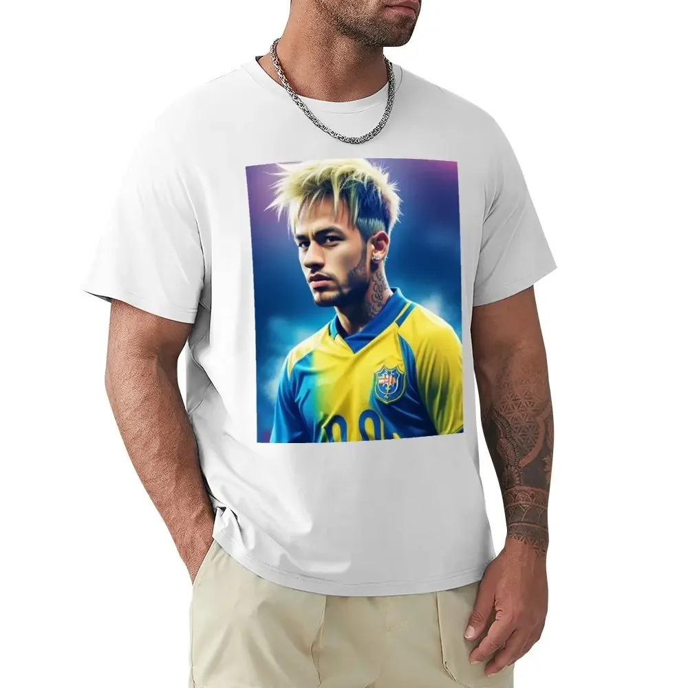 Top Quality Graphic Vintage Move Travel Eur Size Neymar And Jr Brazil Celebrate Soccer Striker 53  Top Tee