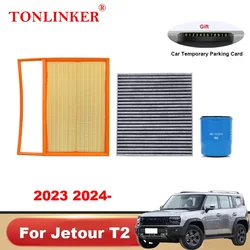 TONLINKER Car Cabin Air Filter Oil Filter For Jetour T2 Traveller 1.5T 2.0T DCT AWD 2023 2024 Filter Set Car Accessories Goods