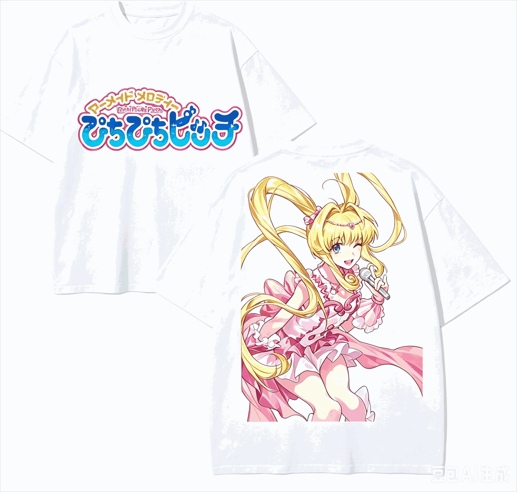 Mermaid Melody Pichi Pichi Pitch Anime Lover T-shirt Harajuku Cotton New Model High Street  Oversized Unisex Retro Fashion soft
