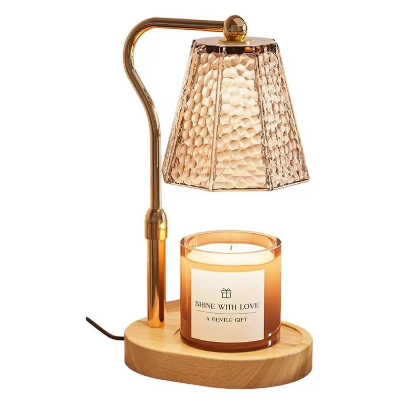 B14C Height Adjustable For Scented Wax Jar Candle Warmer Lamp With Timer Dimmable, Melting Function For Home Decor(US) US Plug