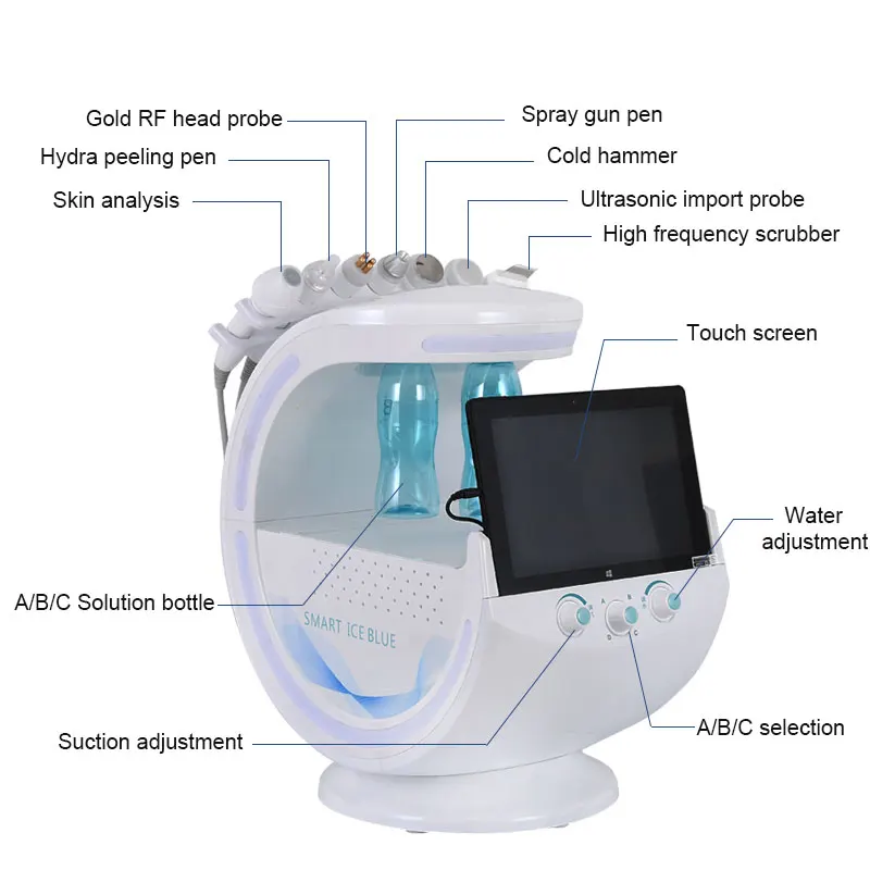 Beauty Equipment Hydra Skin Analyzer Care Tools Scrubber Vibration Microdermabrasion Skin Analysis Facial Machine