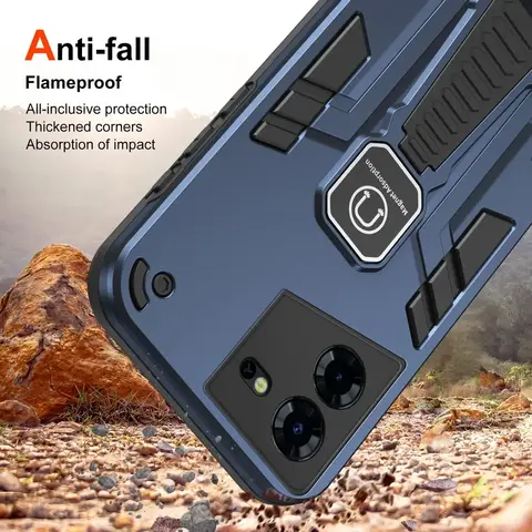Dual Layer Shockproof Fall Support Armor Shell For Tecno POVA 5 Pro 4 3 POVA Neo 3 Tecno POP 7 Pro 6 Go 5 Pro Fingerprint 4G 5G