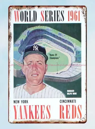 1961 baseball sports Program Collection tin sign deco bar