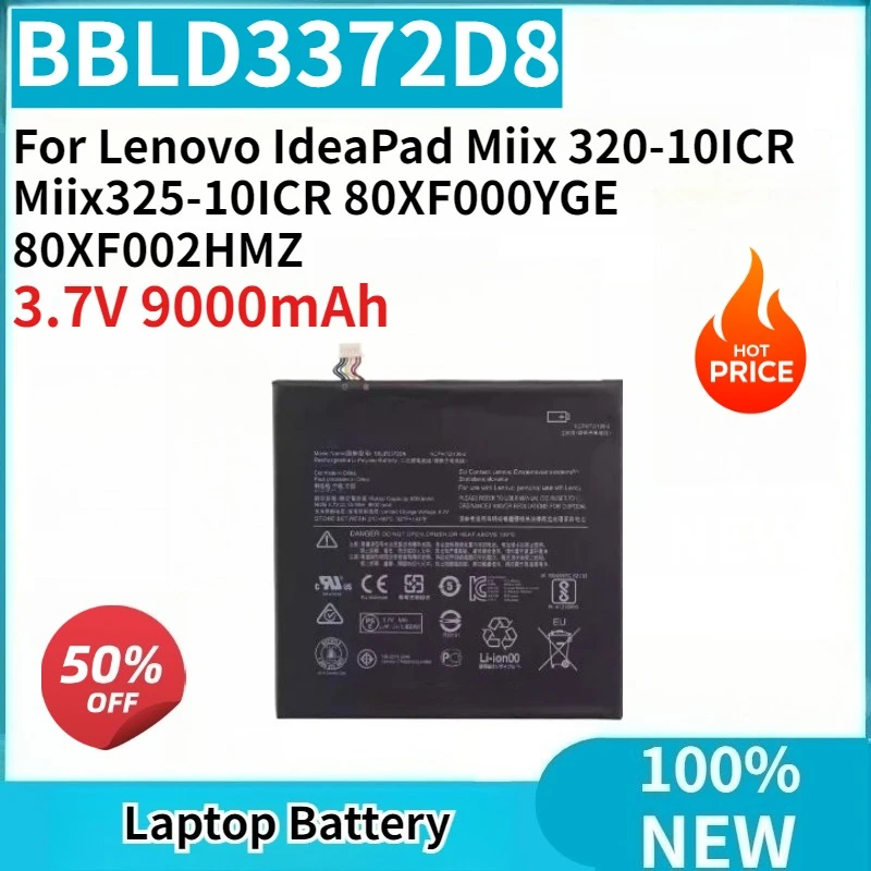 High Quality New BBLD3372D8 3.7V 9000mAh Laptop Battery for Lenovo IdeaPad Miix 320-10ICR Miix325-10ICR 80XF000YGE 80XF002HMZ