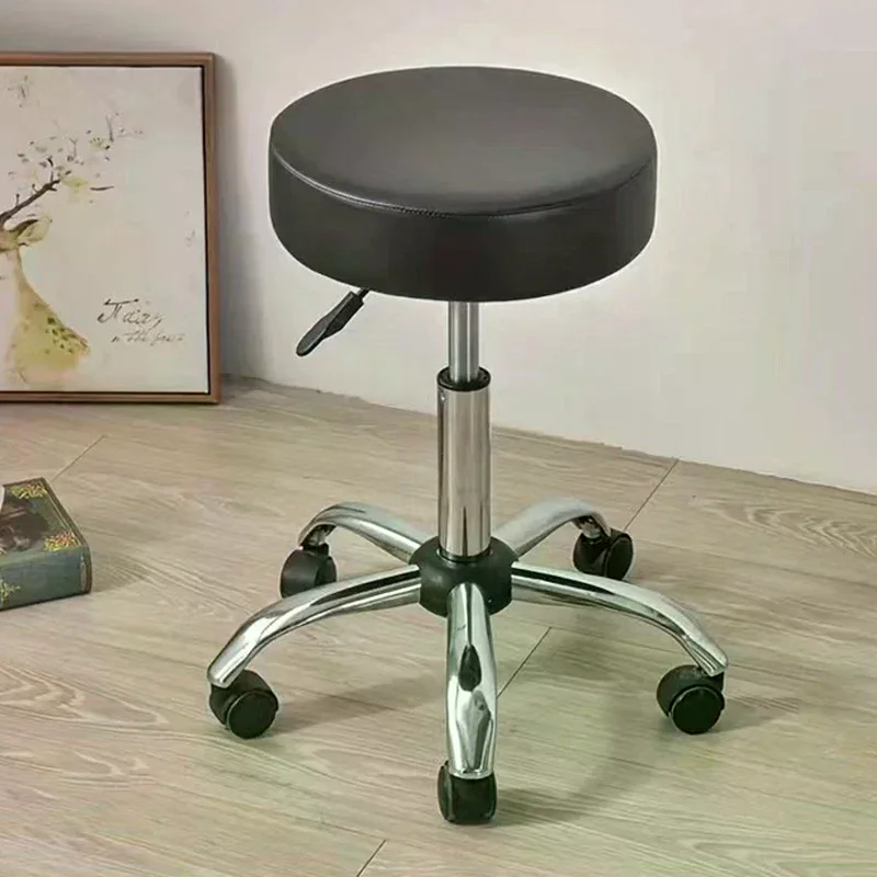 1Pc PU Leather Chair Seat Cover Durable Waterproof Slipcover Round Chair Cover With Elastic Band For 28-40cm Stool