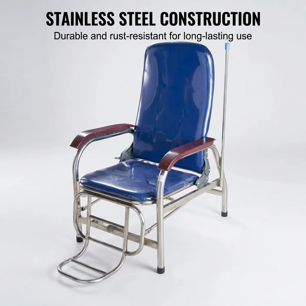 Stainless Steel Infusion Chair Hospital Dedicated Semi-recumbent Infusion Chair Lift Stainless Steel Infusion Chair