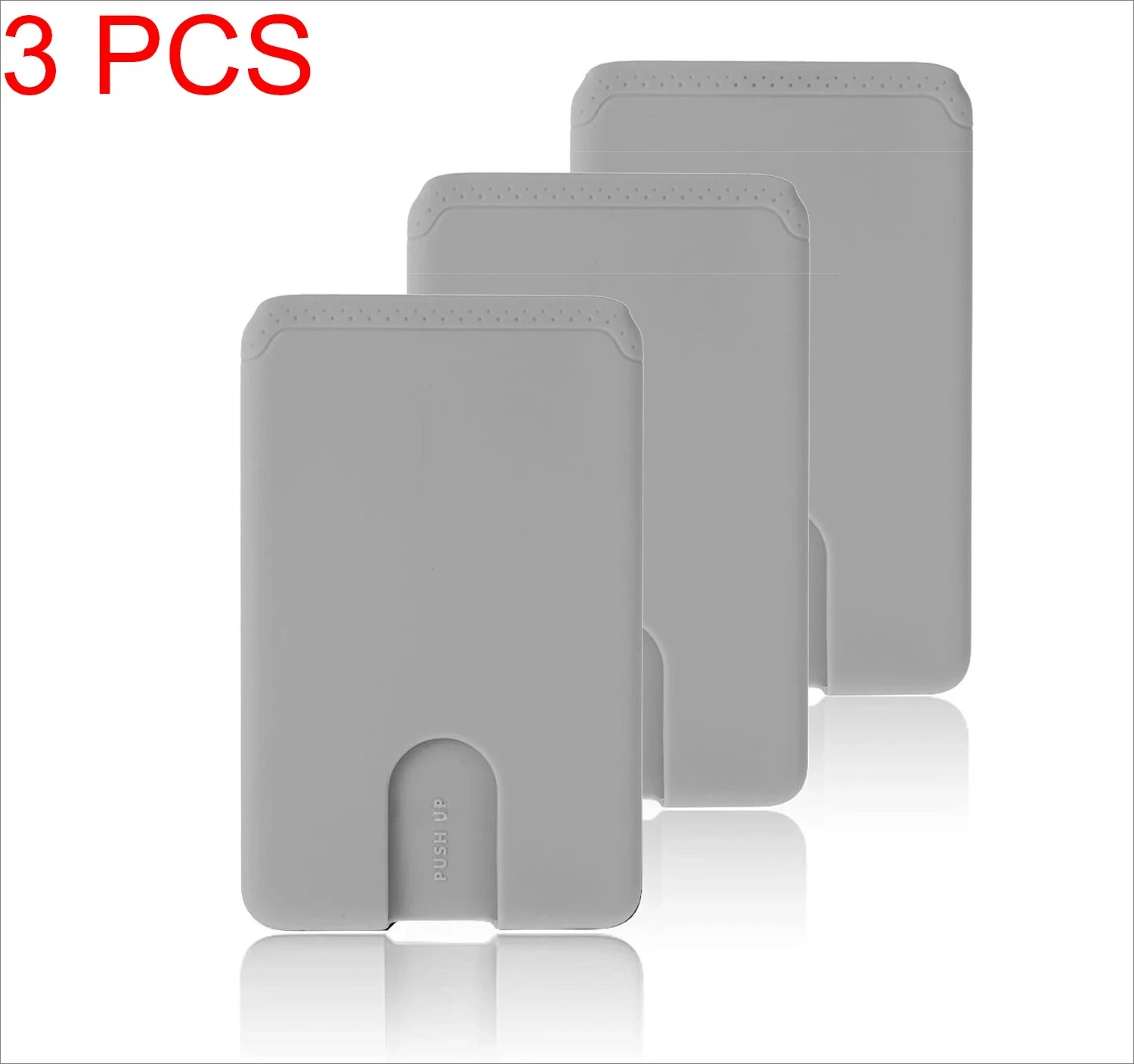 Kaarthouder voor mobiele telefoon Stick on Anti-vallen Creditcardhouder Easy Push 3M zelfklevende zachte siliconen telefoonportemonnee Compatibel