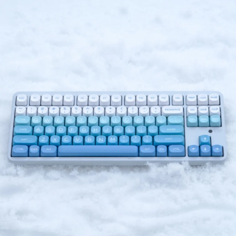 129 Keys/Set Falling Snow Key Caps MOA Profile PBT Keycaps DYE-Subbed Round Keycap For Mechanical Keyboards Game Office