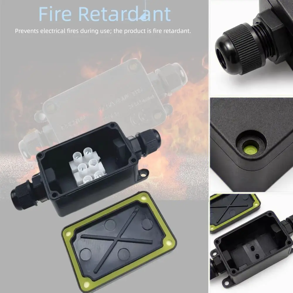 IP66 Junction Box 2-Way 3-Way Sealed Waterproof Electrical Cable Box Retardant Dustproof Cable Connector Installation Cables