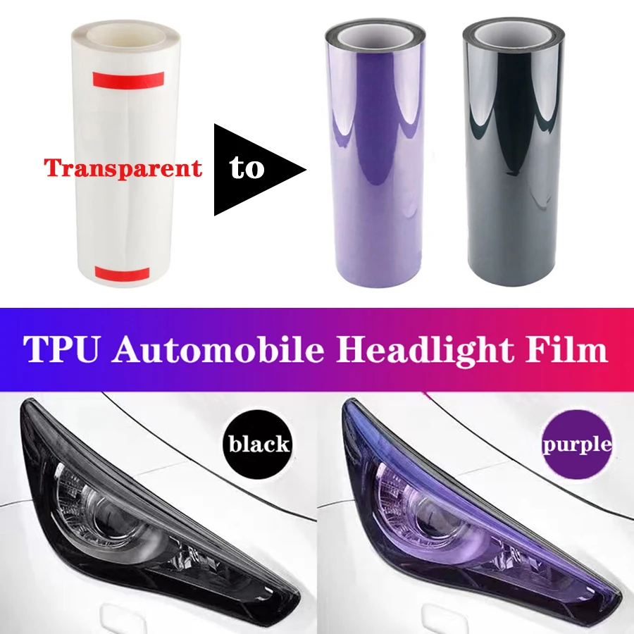 TPU UV Color Change Headlight Protection Film PPF Paint Protection Photochromic Film Self-healing Anti-scratch Film Car Exterior