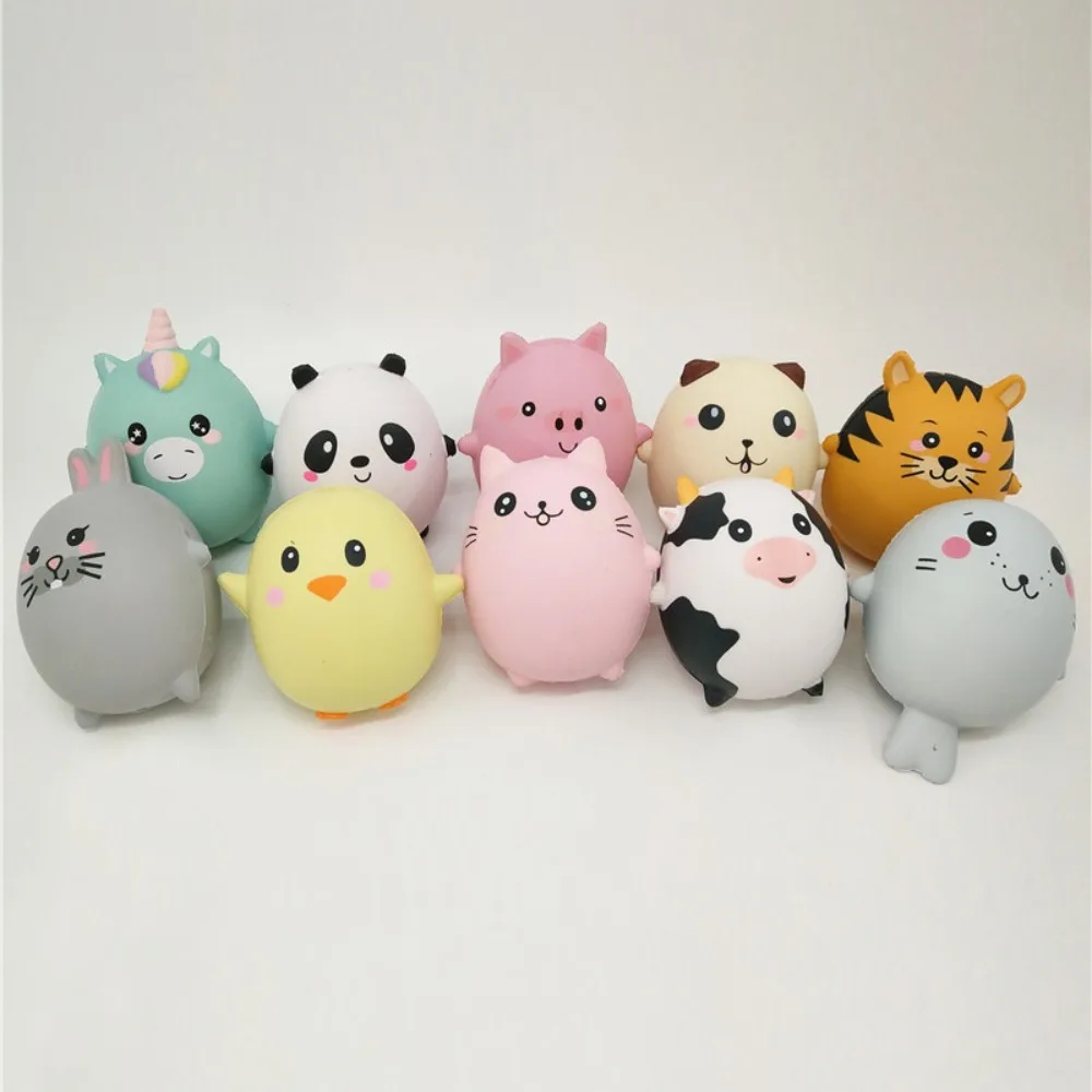 Cute Animal Squeeze Toy Slow Rebound Cow Tiger Cat Decompression Toys Piggy Chick Antistress Cartoon Squeeze Toys Adult Kid