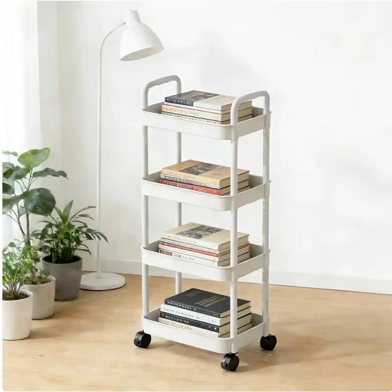 Multi-functional 3/4 Tiers Rolling Cart - Large Capacity Mobile Storage Trolley with Wheels, Space-saving Kitchen Bathroom Bedro image 4
