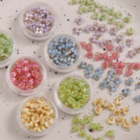 5Pcs 4Styles 5-6mm Cute Mini Resin Flower Pendants Charms For Jewelry Making DIY Necklace Bracelet Earring Key Chain Accessories