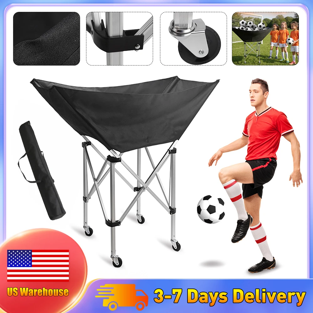 

Передвижная тележка-хаммок для хранения мячей, складная тележка на колесах для волейбольных мячей и тренировочного оборудования для удобного хранения и транспортировки