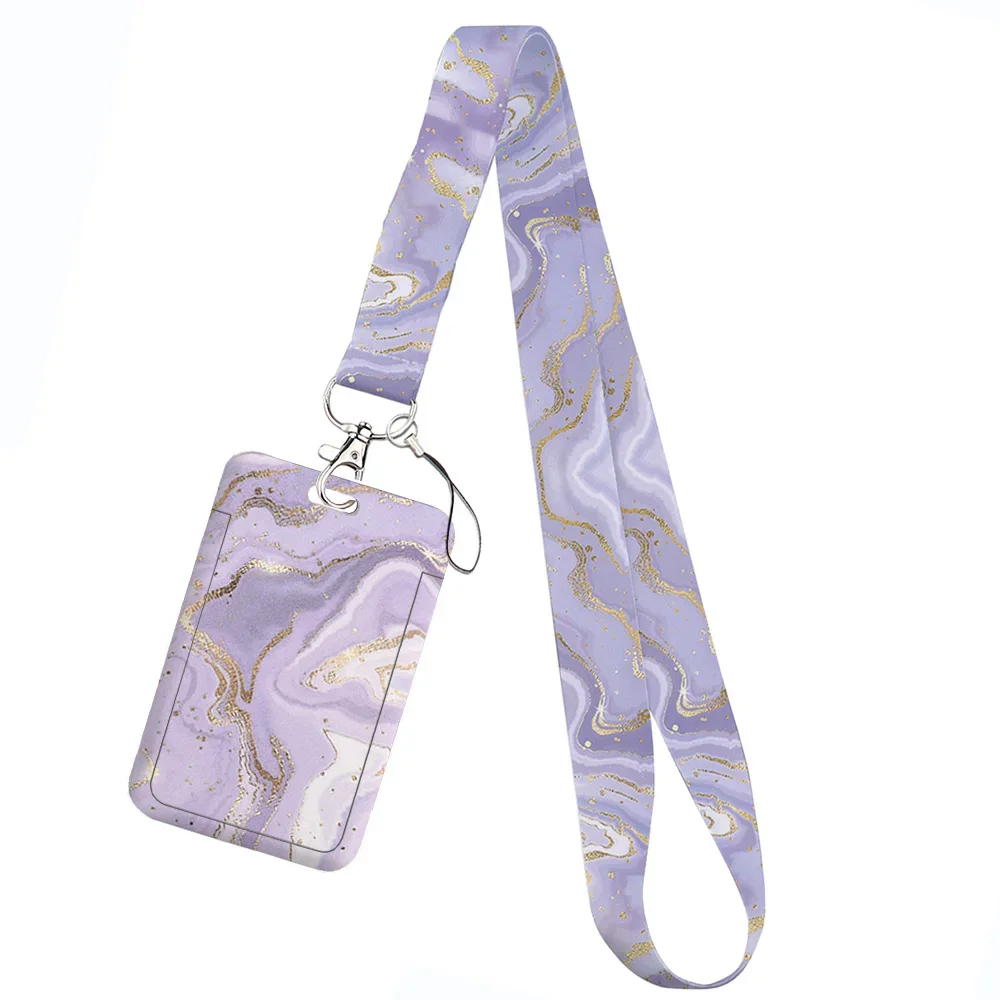 Love Marble Pattern Keychain Holder with Lanyard