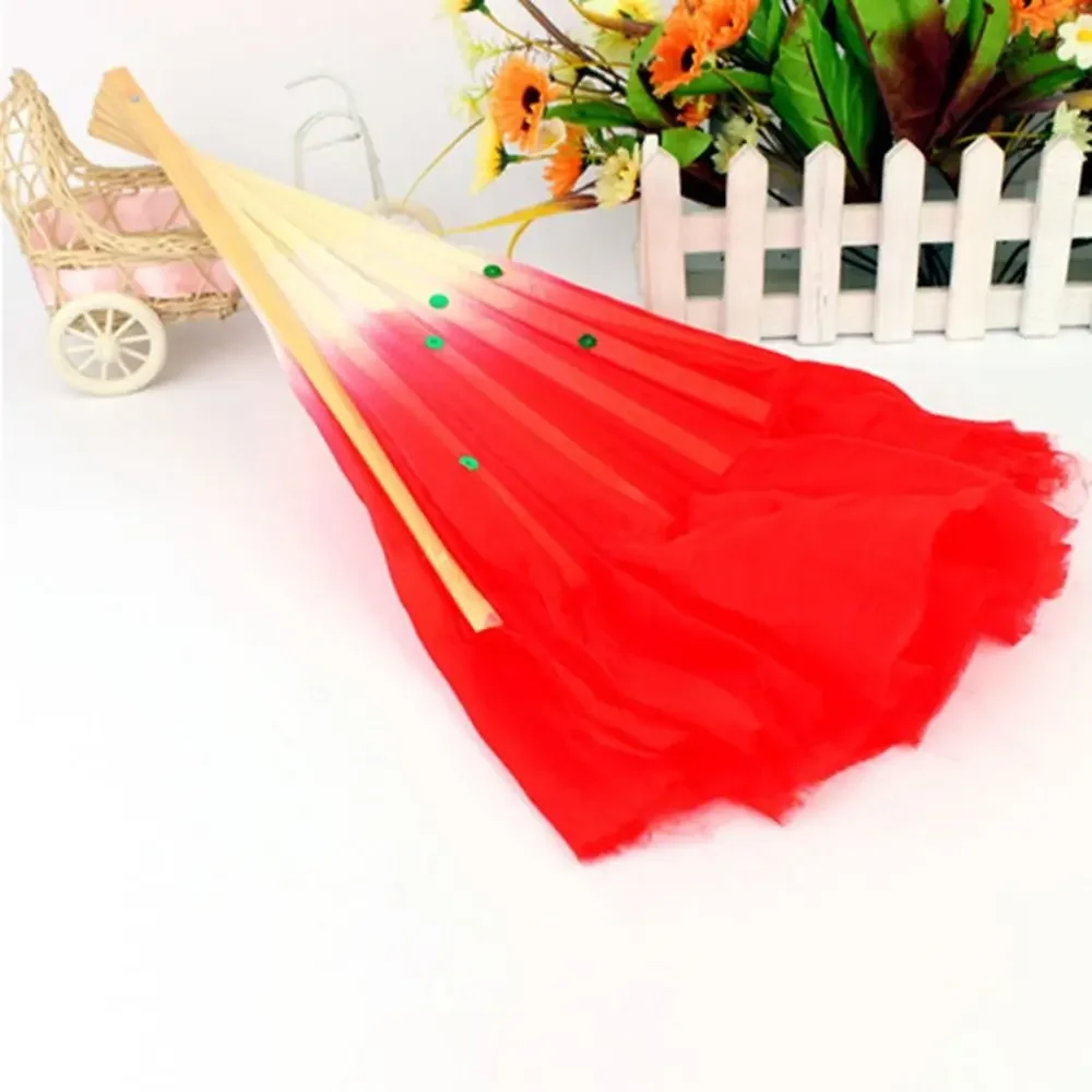 Multicolor Handmade Yangko Dance Fan Chinese Style Half Circle Silk Silk Veil Fan Classical Belly Dance Fans Party Supplies