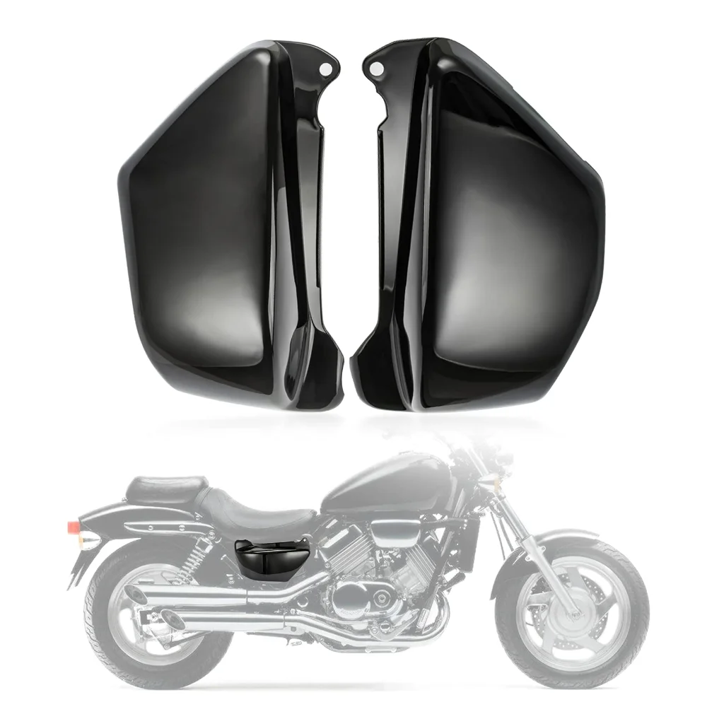 

Motorcycle Black Left & Right ABS Plastic Battery Side Fairing Protector Cover For Honda Magna VF750 VF750C 1994-2004