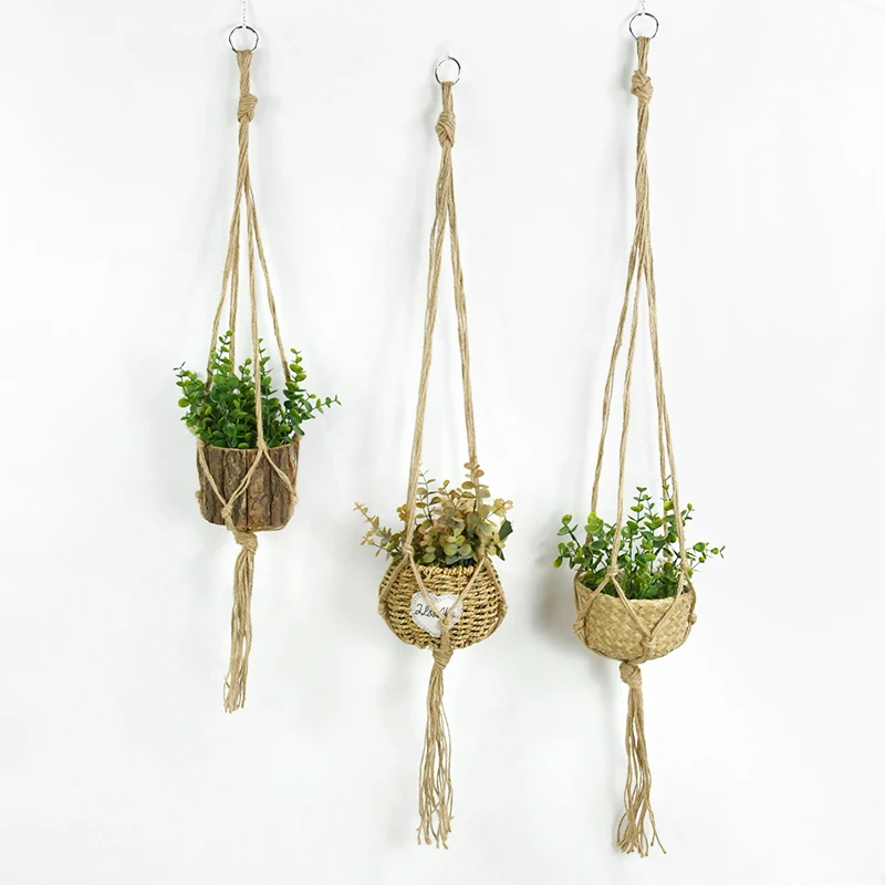 1pc Plant Hanger Baskets Flower Pots Holder Balcony Wall Hanging Planter Decoration Knotted Lifting Rope Home Garden Supplies