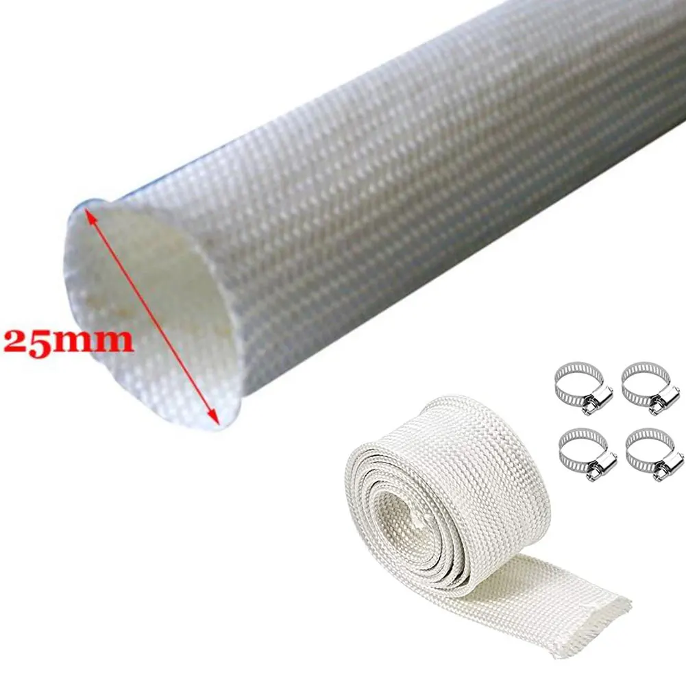 For Webasto For Eberspacher Parking Heater 22mm&24mm 3 Meter Glass Fibre Exhaust Pipe With 4 Clamp Thermal Insulation Hose Cover