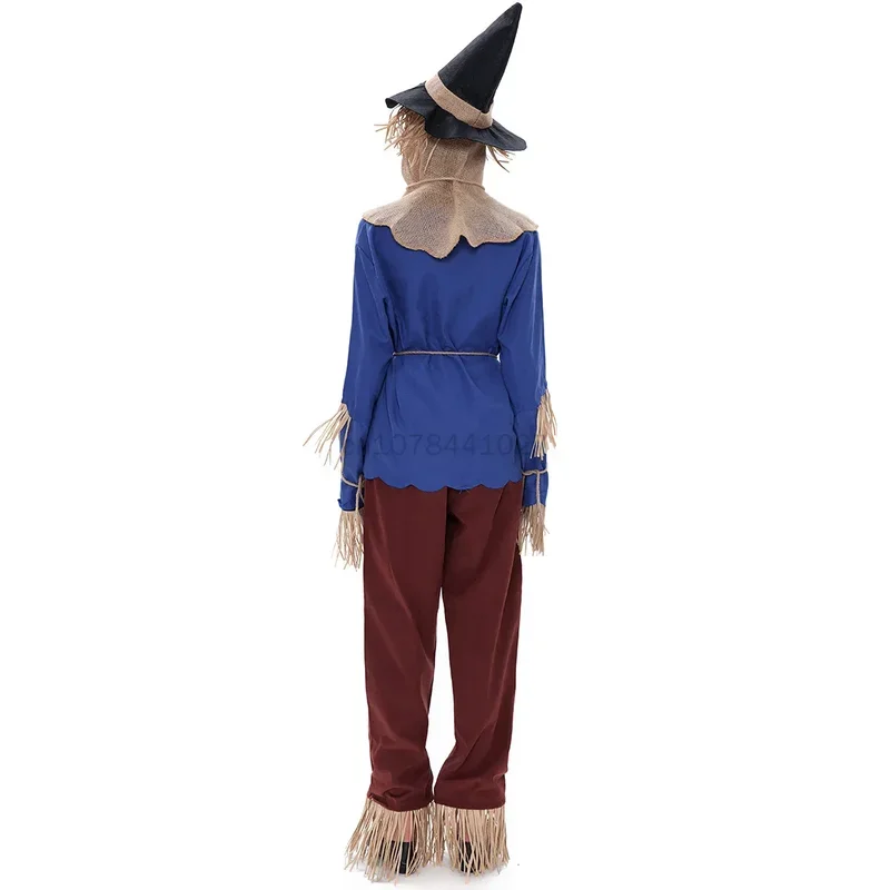 2024 Scarecrow Costume Child Blue Top Pants Set Halloween Adult Cosplay Costumes Women Disfraz Halloween Para Mujer@0Z*