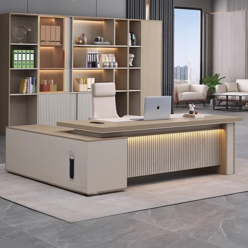 L-shaped Cabinet Administrative Manager Designer Office Computer Desk Chair Desktop
