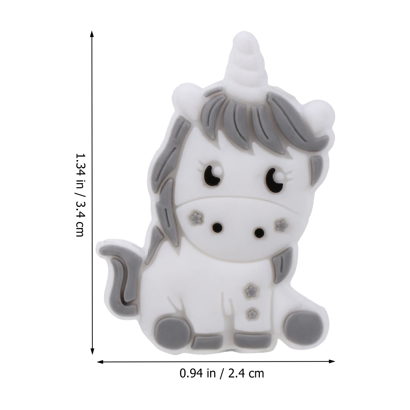 

2 шт., зажимные бусины, силиконовые детские прорезыватели с единорогом, безопасные для кусания, захватывания, игры, высококачественные материалы, ювелирные изделия своими руками, бусины