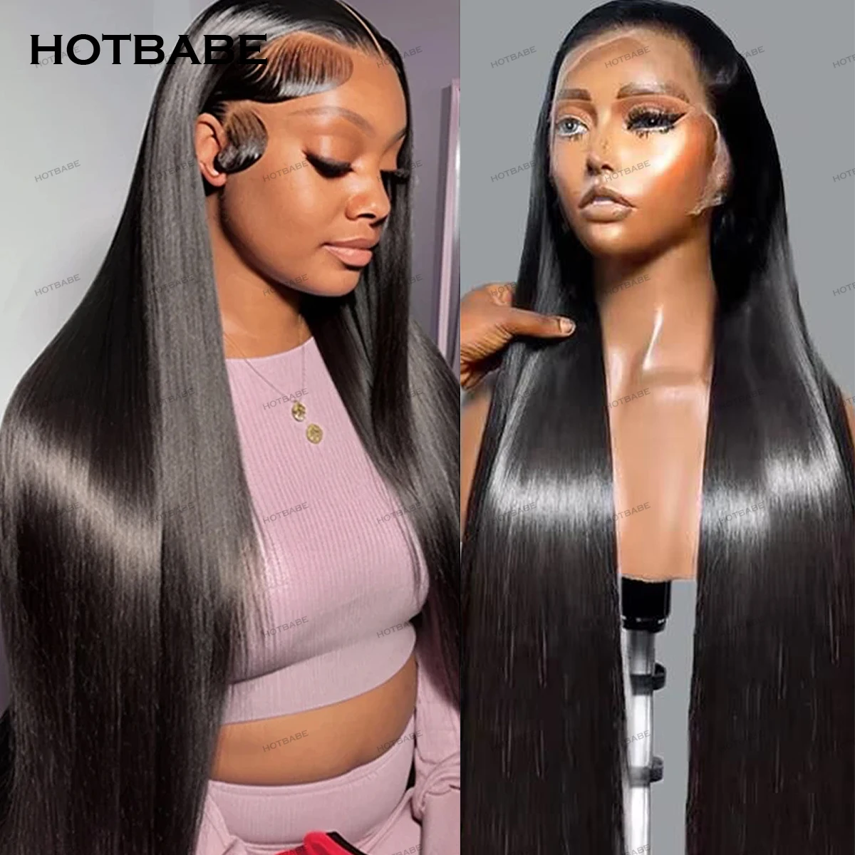 

Natural Black Bone Straight 360 HD Lace Frontal Wigs Glueless Wigs Human Hair 13x6 HD Lace Frontal Wigs Preplucked Wig for Women