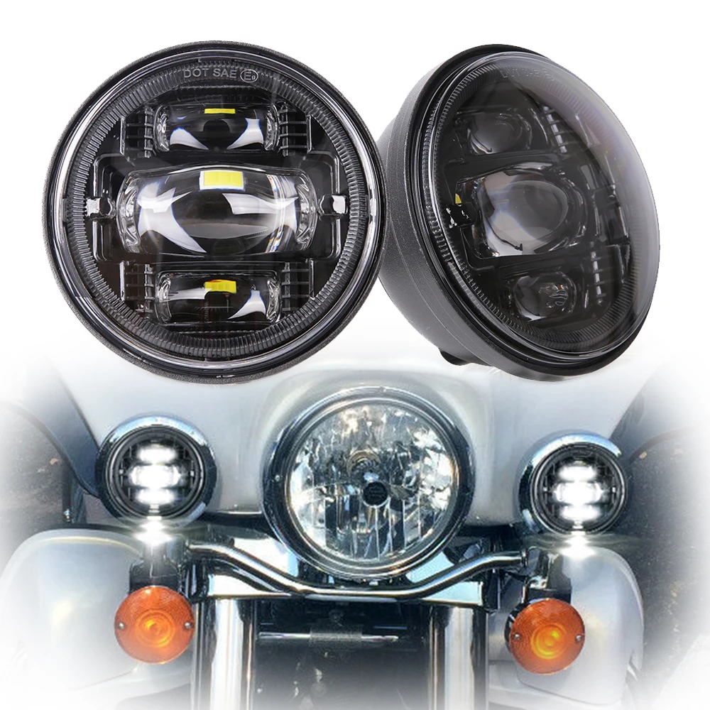 Road King Custom Motorcycle Fog Light Set for Harley Ddavidson DOT Approval Led Passing Light