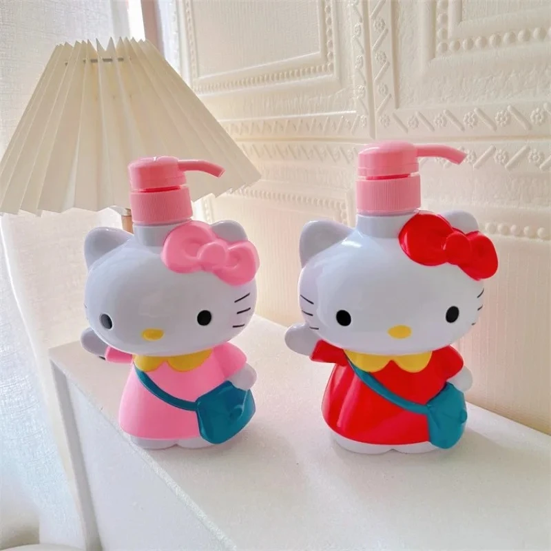 

500 мл Hello Kitty аниме бутылка для шампуня PET пресс тип лосьона пустая бутылка гель для душа для ванной комнаты дозатор мыла большой емкости новый