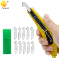 Hook Knife PVC Acrylic Board Manual Envelope Cutter Paper Mini Knife Box Opener Cutting Tool with  Replacement Blades