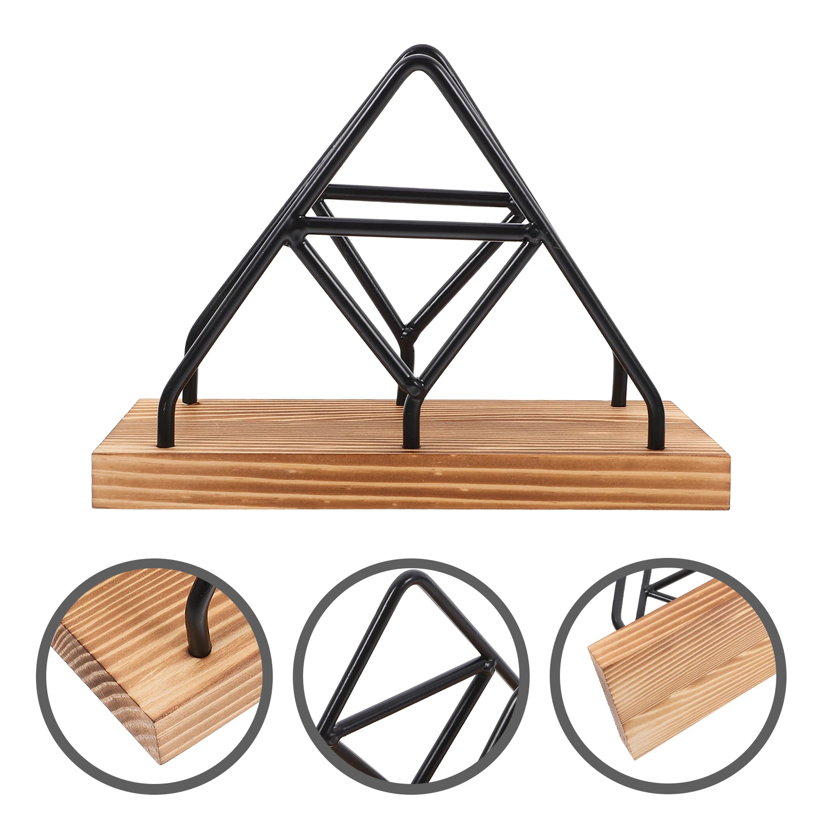 حامل مناديل حديدية مثلثة بتصميم عمودي موزع المناشف الورقية للمطبخ على الطراز القديم ومطعم منزلي عملي #3