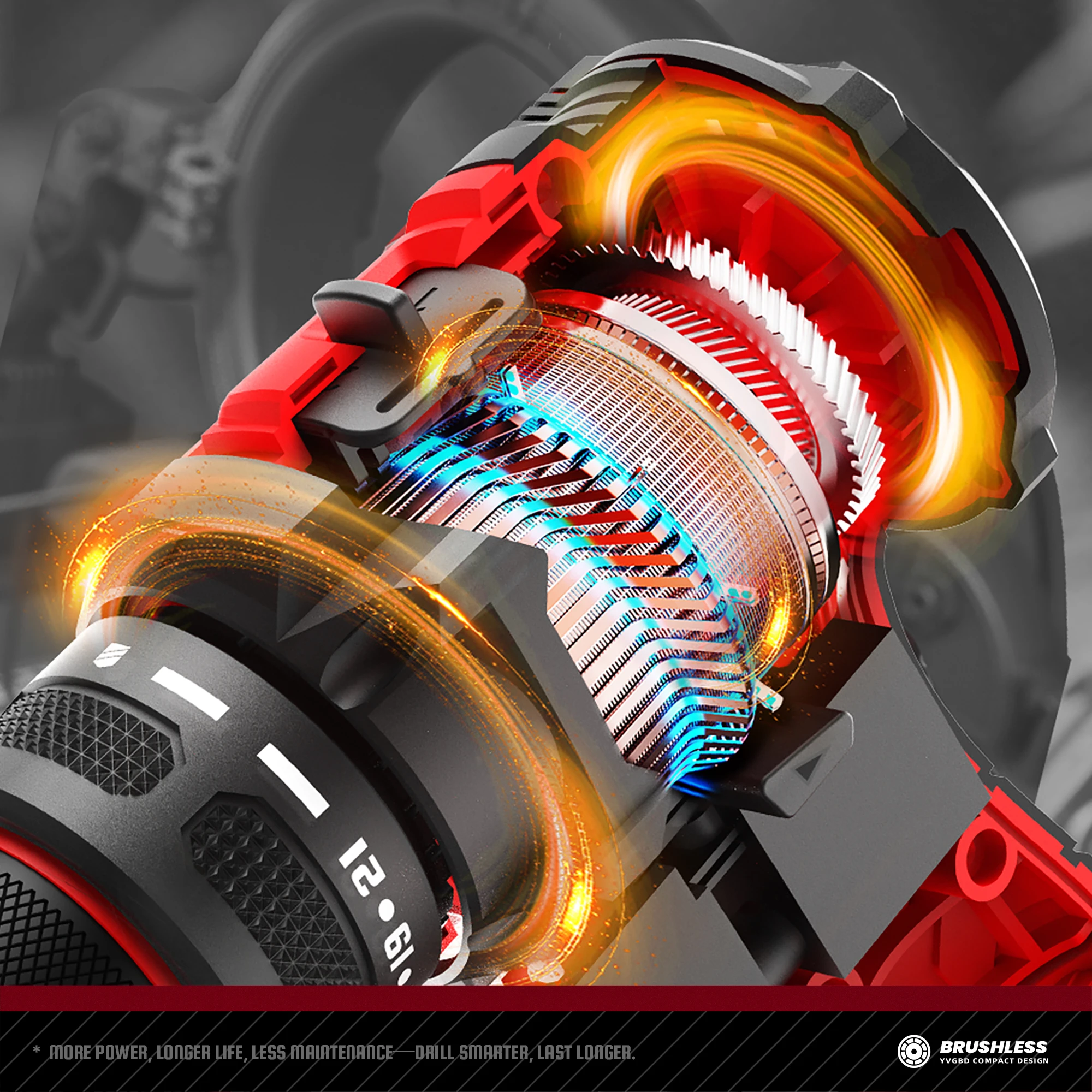 YEVOLT 20 V Akku-Bürstenloser Bohrschrauber – 100 Nm Industriequalität mit hohem Drehmoment für Hochleistungsaufgaben, Bohrarbeiten aus Metall/Holz