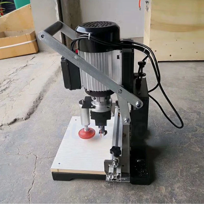 Mesin bor engsel pekerjaan kayu 1100W, mesin bubut portabel tiga dalam satu CNC multifungsi mesin bor semi otomatis DIY
