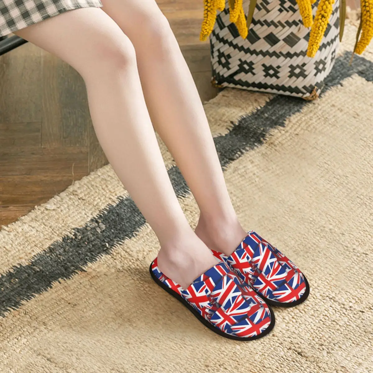 United Kingdom Flags Cozy Scuff Memory Foam Slippers Women Bedroom House Shoes view 5