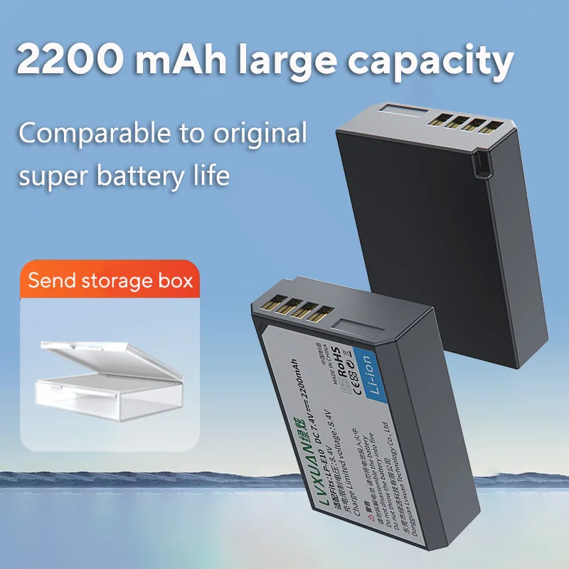 LVXUAN LP-E10 Battery and LCD USB charger for Canon EOS Rebel T3 T5 T6 T7 T100 Kiss X50 X70 X80 X90 1300D 4000D Cameras