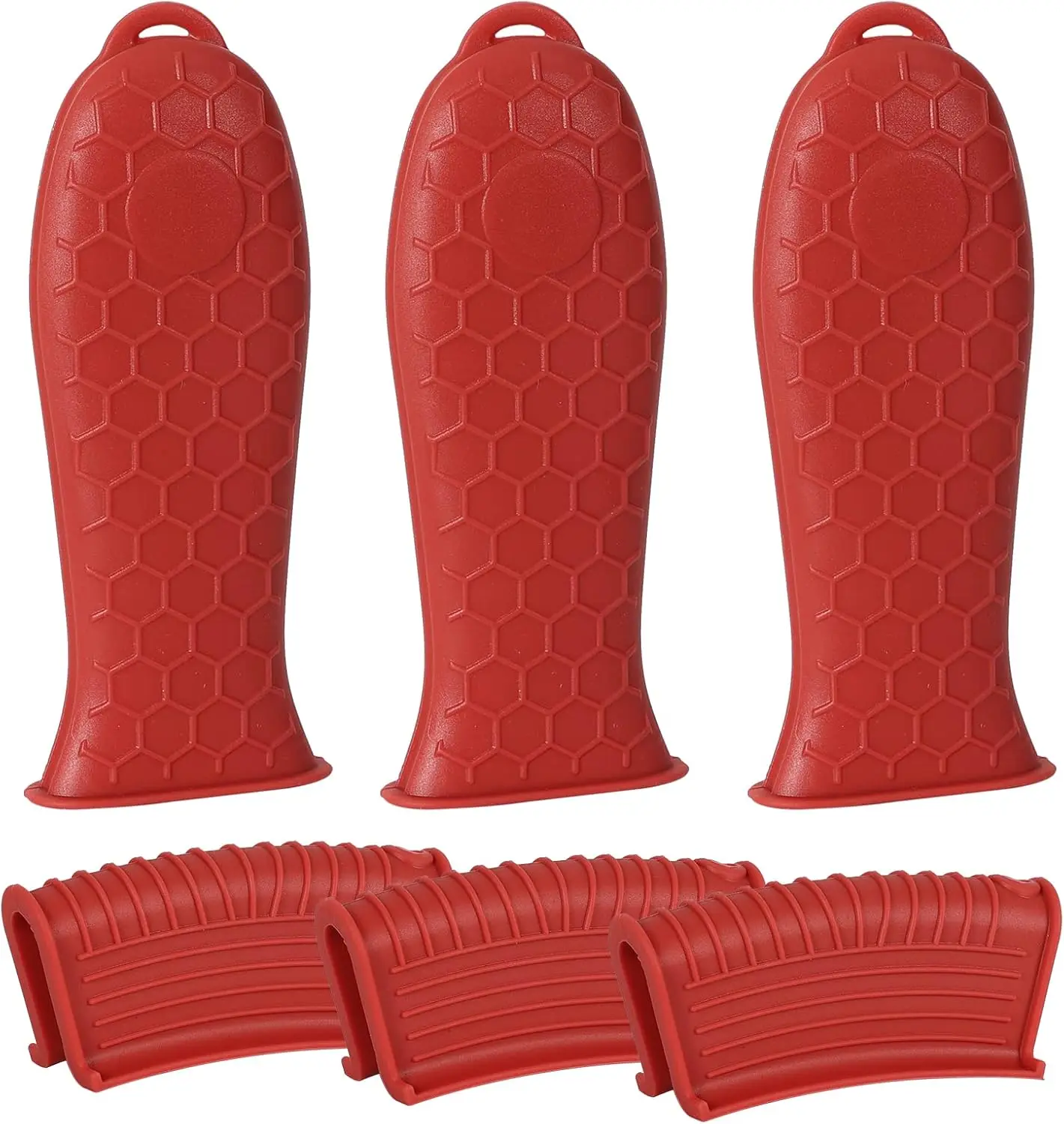 

6PCS Heat Resistant Silicone Cast Iron Handle Covers – Universal Fit for Skillets & Pans, Anti-Scald Grip