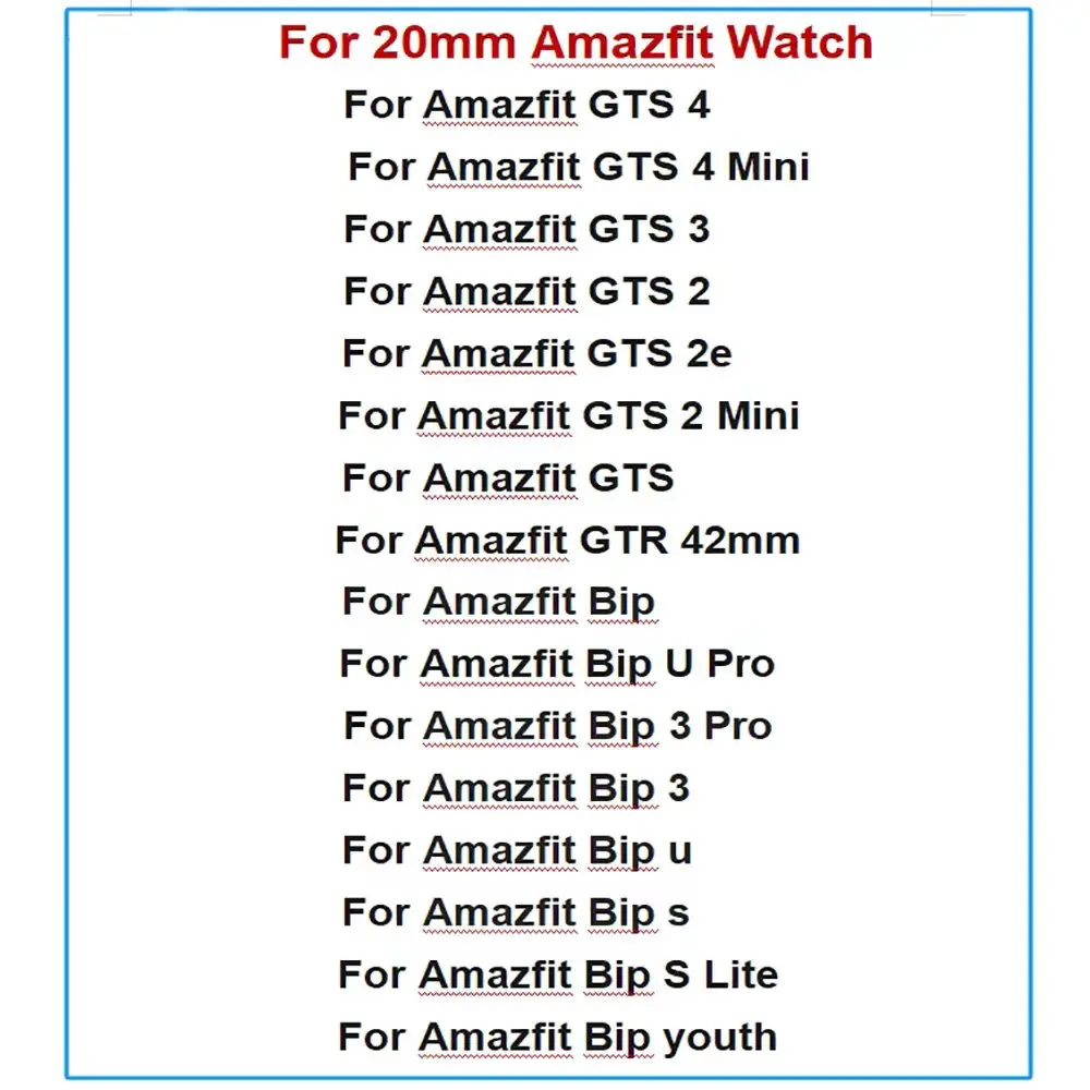 20mm Replacement Straps For Xiaomi Amazfit GTS 4/2 Mini Wriststrap PU Leather Amazfit GTS3 GTS2 2e Bip Smart Bracelet Watchbands