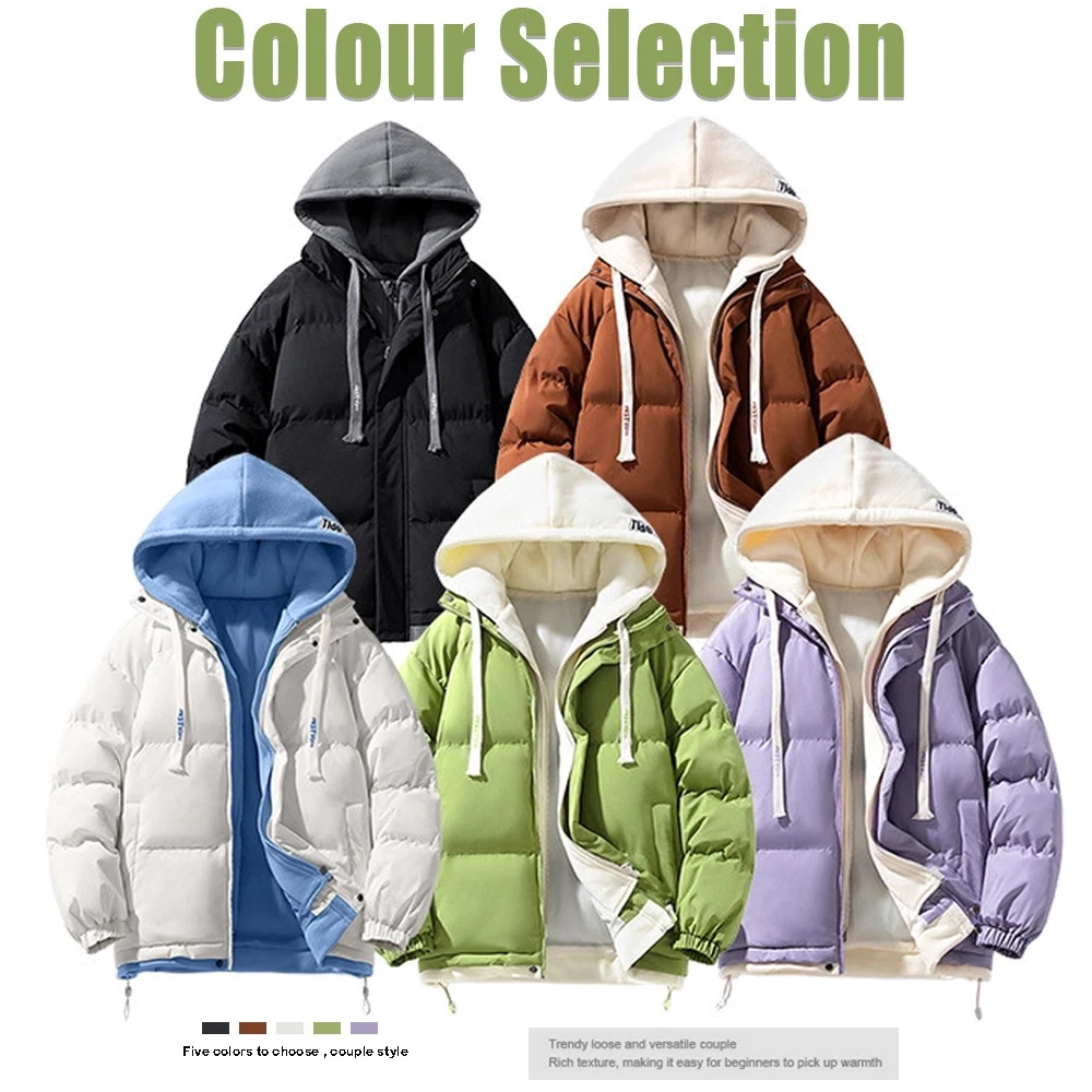 Men's Winter Padded Jackets Brand Luxury Women's Down Jacket Coats Parkas Hooded Fake style 2 pcs Puffer Jackets Padding HXY296