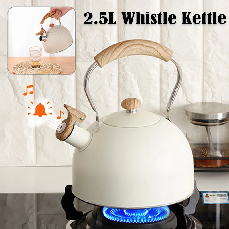 

2.5L Whistling Kettle Stainless Steel Tea Pots For Stovetop Kettles Home Hot Water Kettle Tea Pot Boiling Kitchen Accessories