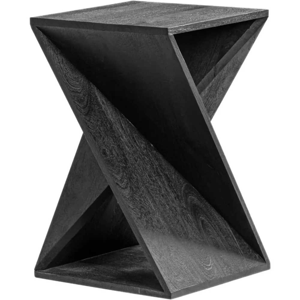 Modern Hand Made One-of-a-Kind Carved Mango Wood End Table, Farmhouse Side Table,Farmhouse End Table,Living Room,Bedroom, Accent