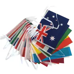 24 Countries Bunting Flags 24 Countries Polyester International Pennant Flags Eurovision Party Decoration Colorful Hangable