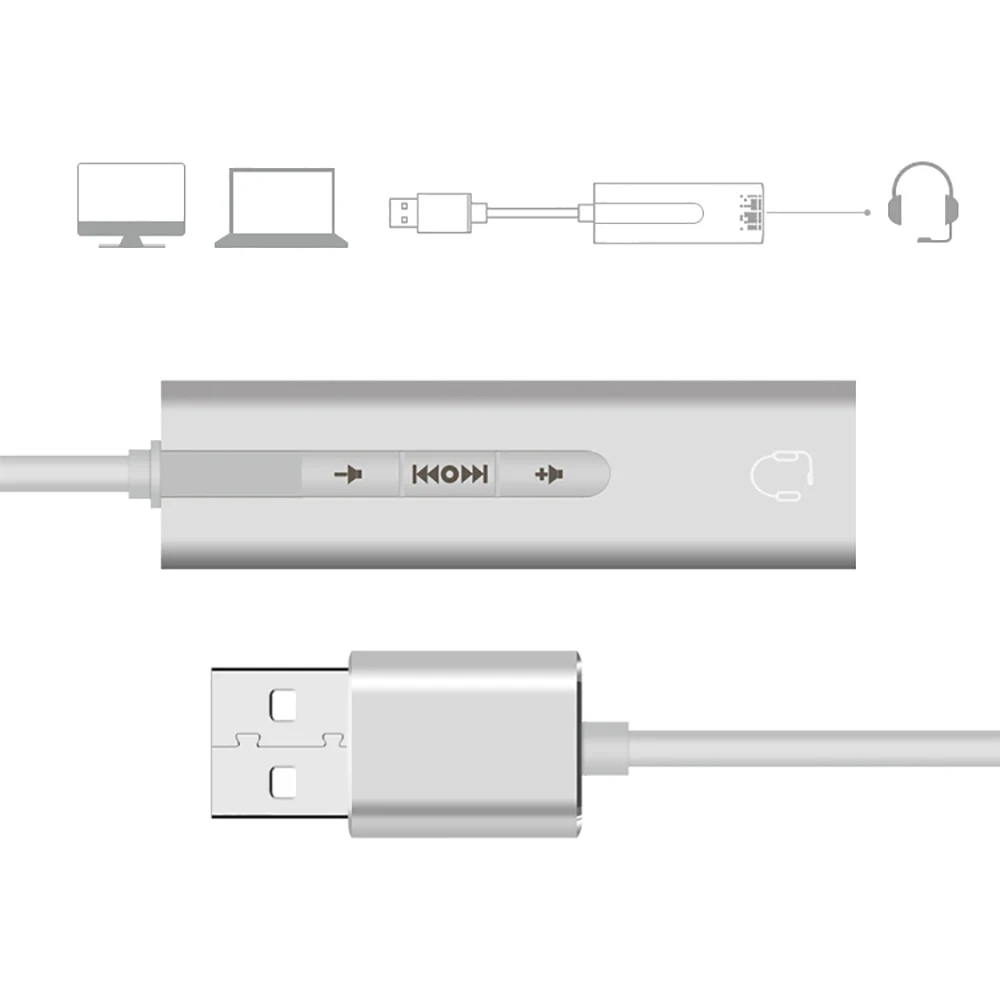 2 in 1 USB Sound Card 7.1 ช่อง USB 2.0 มินิแจ็ค 3.5 มม.อะแดปเตอร์เสียงอะแดปเตอร์เสียงภายนอก 3D สําหรับแล็ปท็อปชุดหูฟังไมโครโฟน