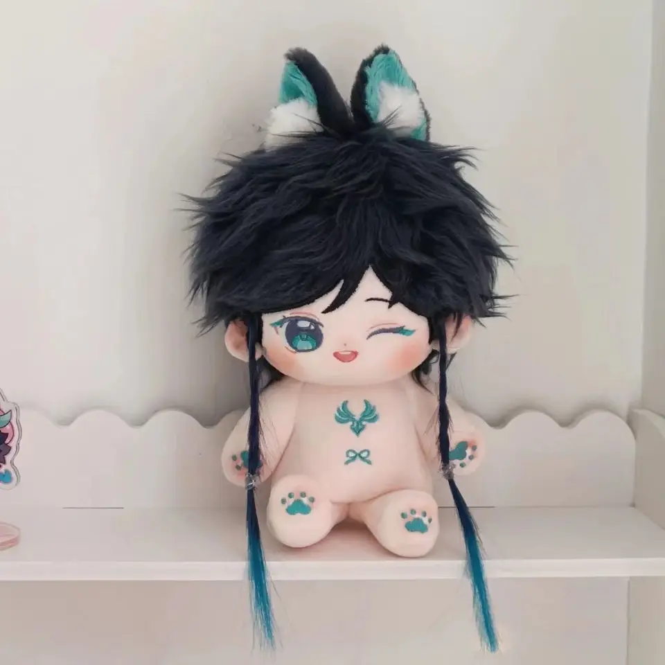Dress-up Cotton Doll 20cm Genshin Impact Venti Stuffed Plush Pendant Toys  for Kids Adult Collectible Gift Animation Game Fans