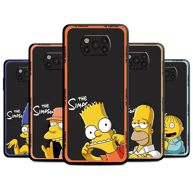 

phone cases For Xiaomi Mi Poco x3 nfc X4 GT M5 C40 F5 X3 Pro Mi 11 12 Lite 13 10T Black funda coque Homer Simpsons Marge Simpson