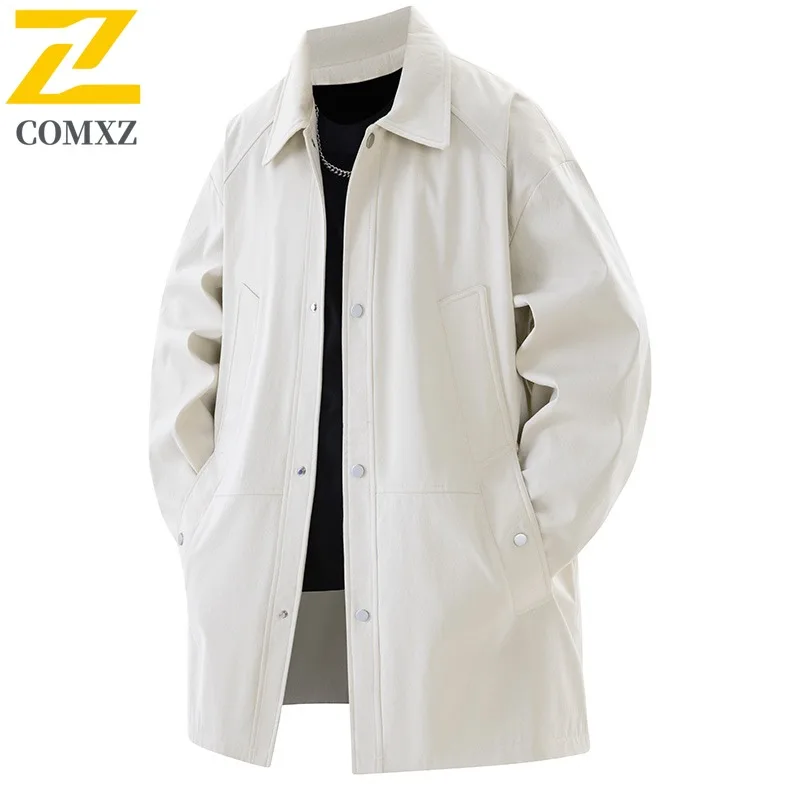 سترة واقية للرجال من COMXZ سترات كورية فضفاضة غير رسمية للسفر في الهواء الطلق مقاومة للتجاعيد سترات للتخييم 2025 معطف للمشي لمسافات طويلة بلون واحد