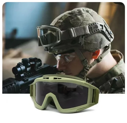 Outdoor tactical glasses, desert locust military fan goggles, dust-proof shooting, motorcycle CS shock resistant sports glasses