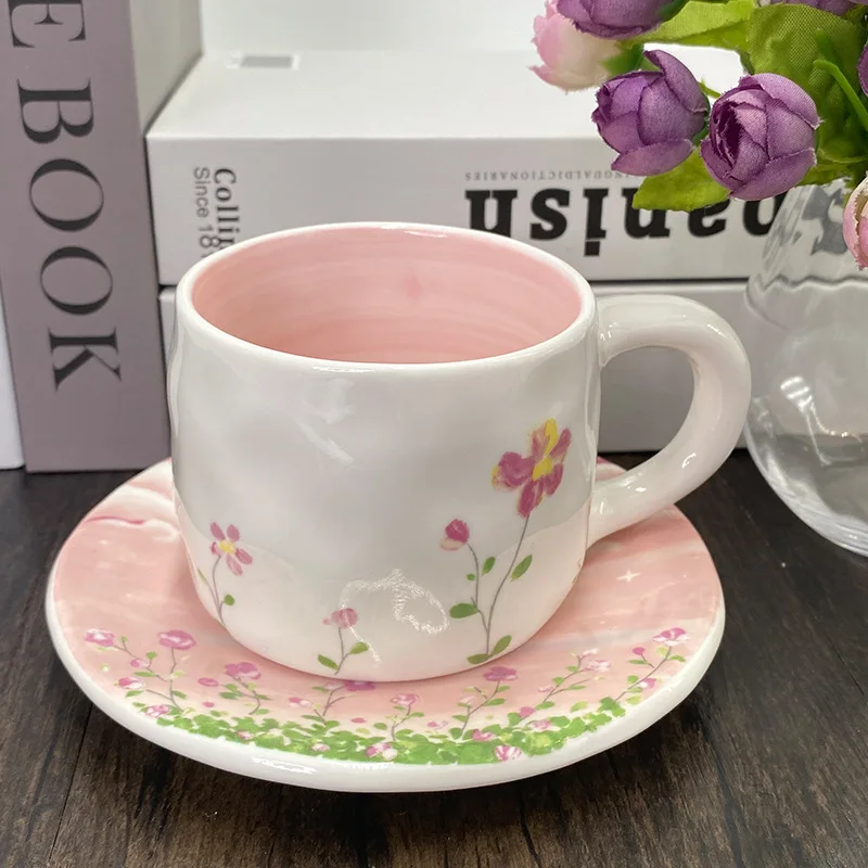 

Elegant High-End Afternoon Tea Cup Attractive Country Style Office Coffee Universal White Porcelain Mark Cup from Taiwan