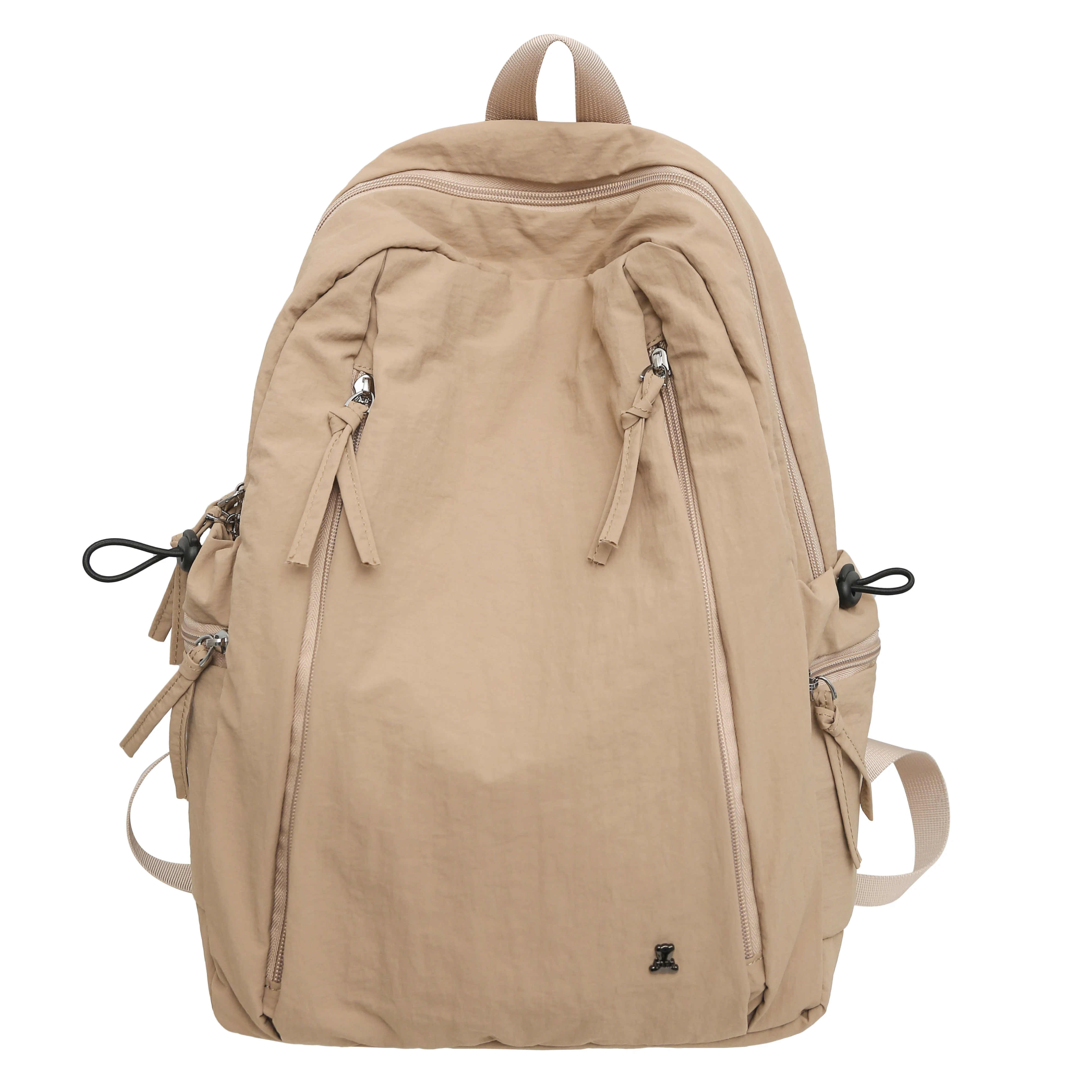 

Waterproof Nylon Backpacks Women Large Capacity Solid Leisure Or Travel Bags Solid Black Light School Bags Korea Style Packages