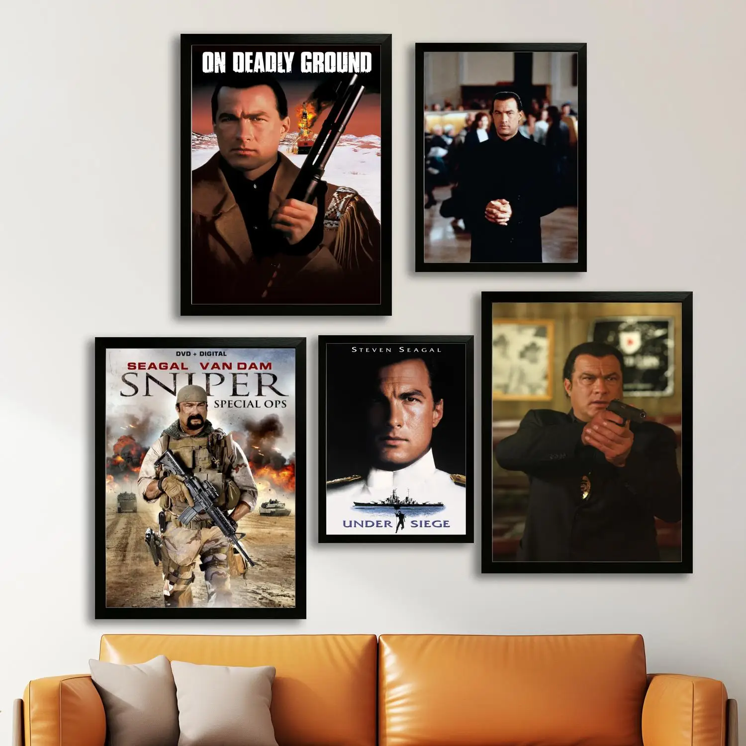 Steven Seagal Van Damme Póster artístico en lienzo, arte de pared, impresión de imágenes, familia moderna, decoración de dormitorio, carteles, pintura decorativa