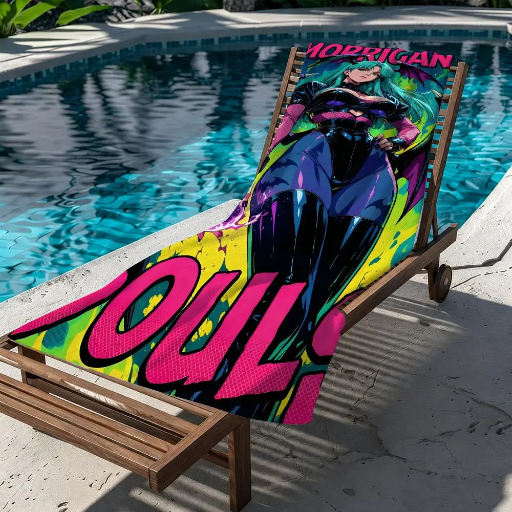 Game M-Morrigan Aensland Towel Thick Absorbent Quick Dry Lint Free Tough Ultra Soft For Swimming Gym Camping Outdoor